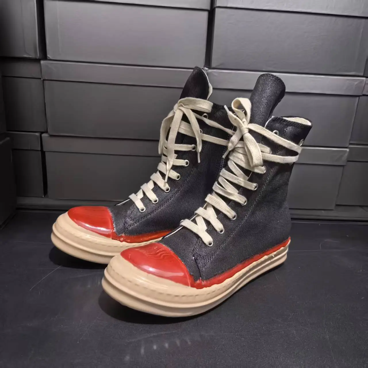 Ro 2025 High-Top Couple Style Gel Canvas Shoes, Trendy Fashion Brand, Color-Blocking, Casual Sneakers, Stylish and Eye-Catching