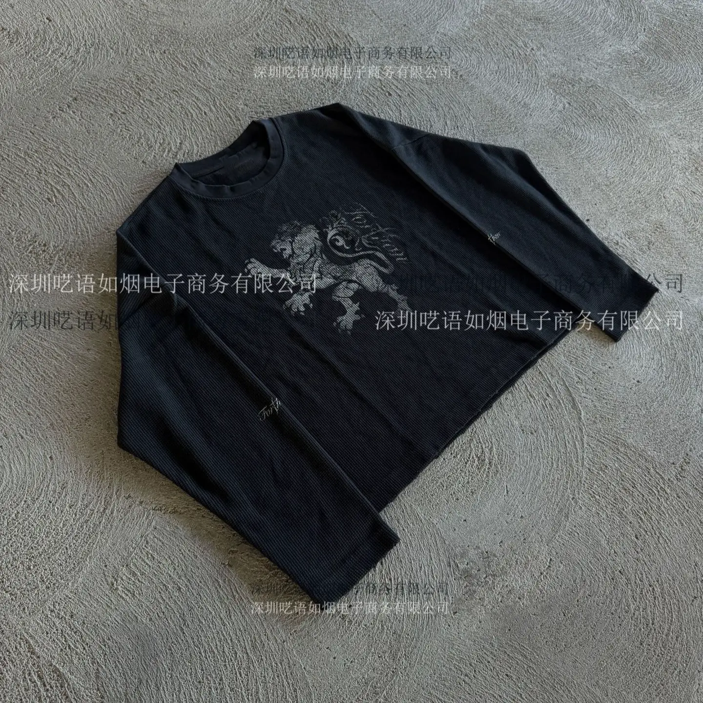 Black Graphic Print Long Sleeve T-Shirt