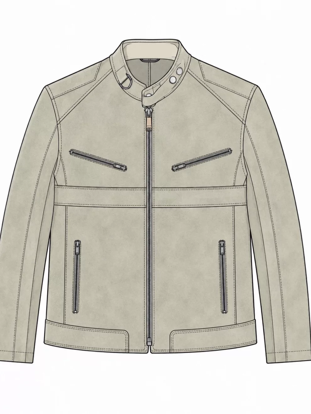 【Dini】FW04 TF Suede Racer Leather Jacket