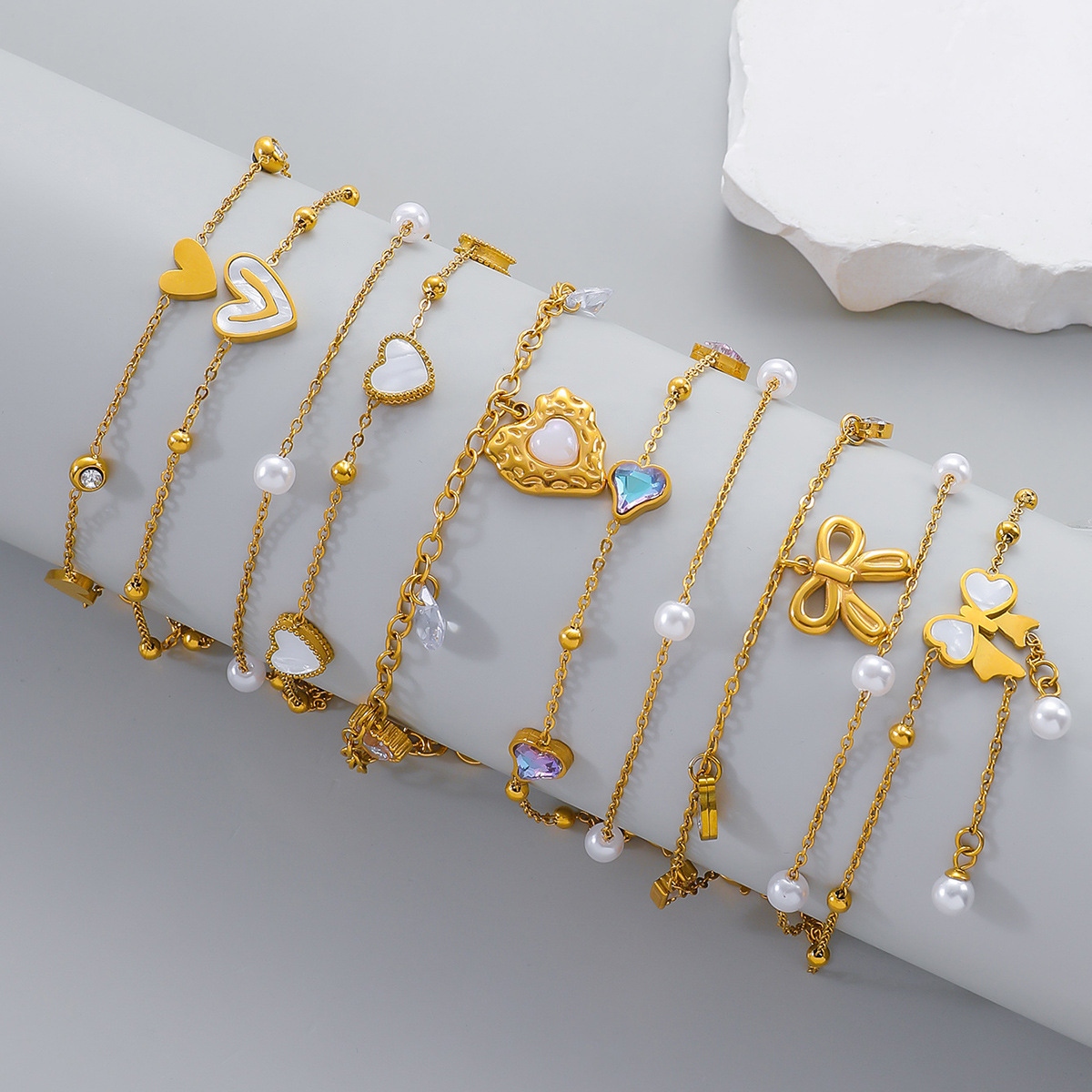 Women's Anklet European and American Style Fashion Cross-border Love Butterfly Niche Design Sense New Zircon Anklet Titanium Steel Foot Jewelry