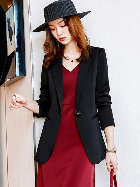Seven Valley Niang Acetic Acid Satin Small Suit Jacket Women's 2024 Spring and Autumn New Korean Style Elegant Casual High-end Professional Western