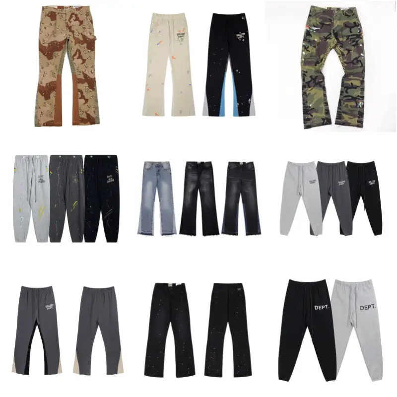 Cross-Border Foreign Trade Gallery Department Splash Graffiti Casual Long Pants Camouflage Splicing Couple Jogger Sweatpants Trendy