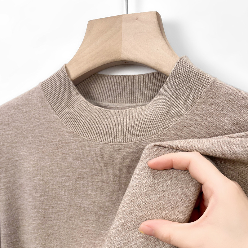 2024 Spring New Loose Crewneck Men's Spring and Autumn Knitted Sweater Daily Classic All-match Solid Color Top