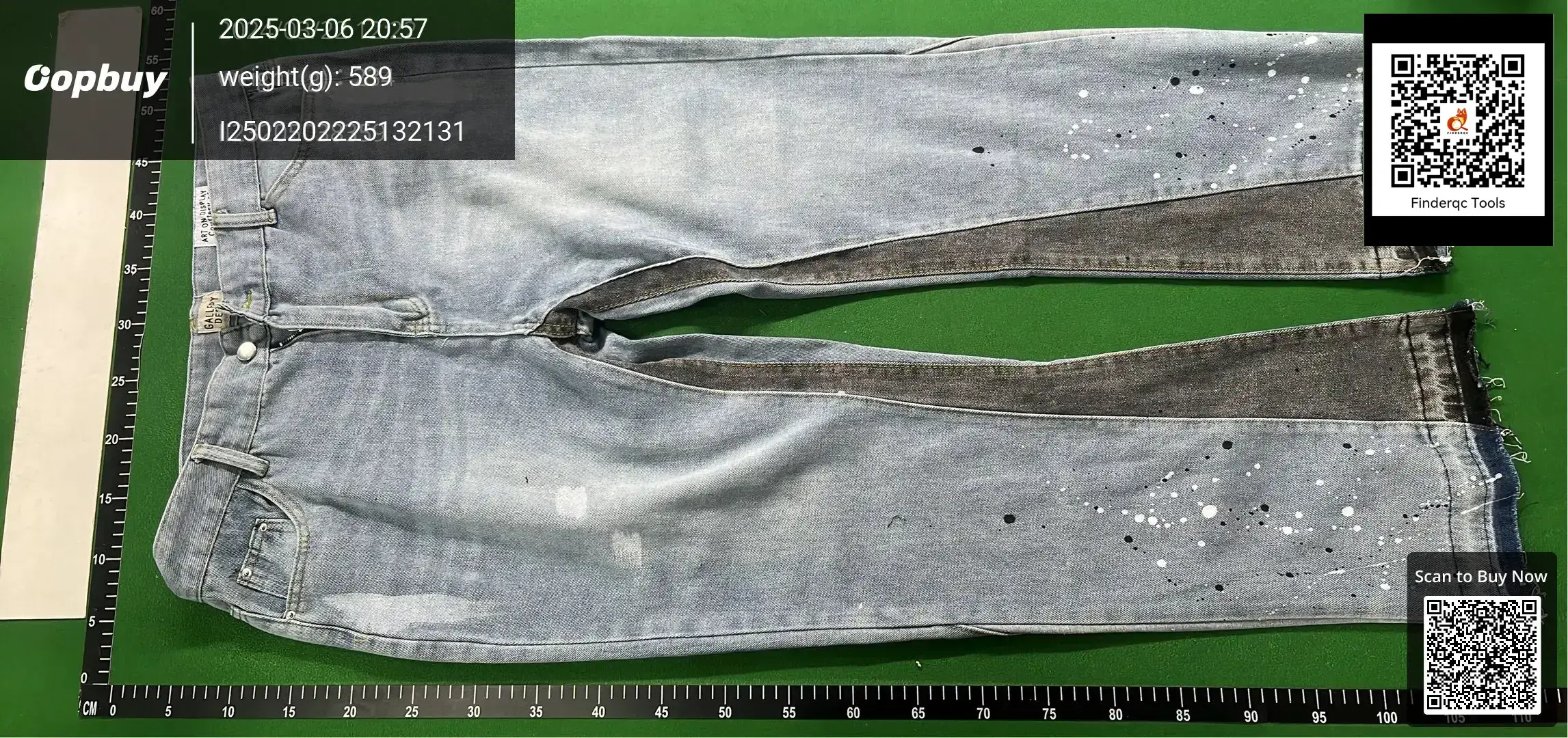 2024 American Trendy Brand Hole Splicing Gradient Spray Paint Jeans Men's High Street Wide Leg Bootcut Pants Cross-border