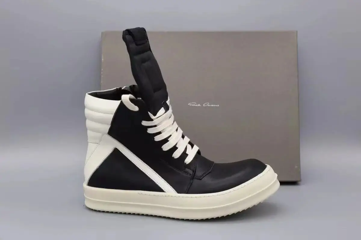 Rick Owens High Top Sneakers Black White