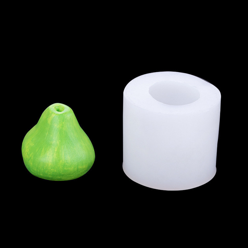 Simulation three-dimensional fruit pear mousse cake silicone mold candle aromatherapy handmade soap gypsum ornaments sugar accessories