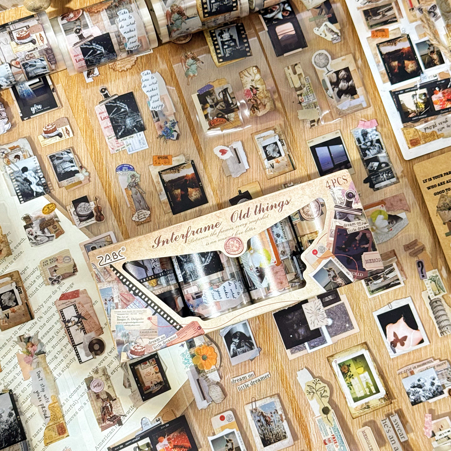 Zabc Floating Memory Tape Set Box, High-Looking Creative DIY Decorative Material, Collage Tape Box