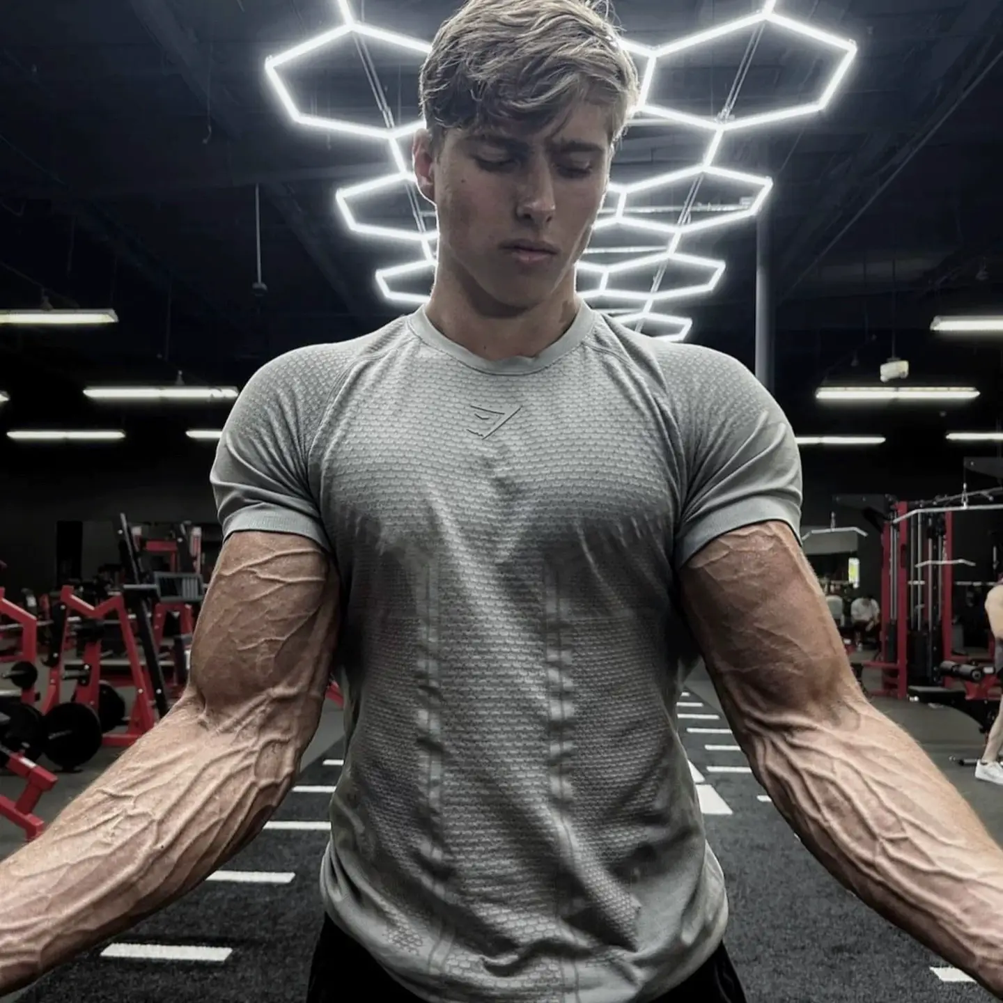 GYM muscle sports fitness men's T-shirt joggers gym bodybuilding quick-drying breathable tight round neck short sleeve