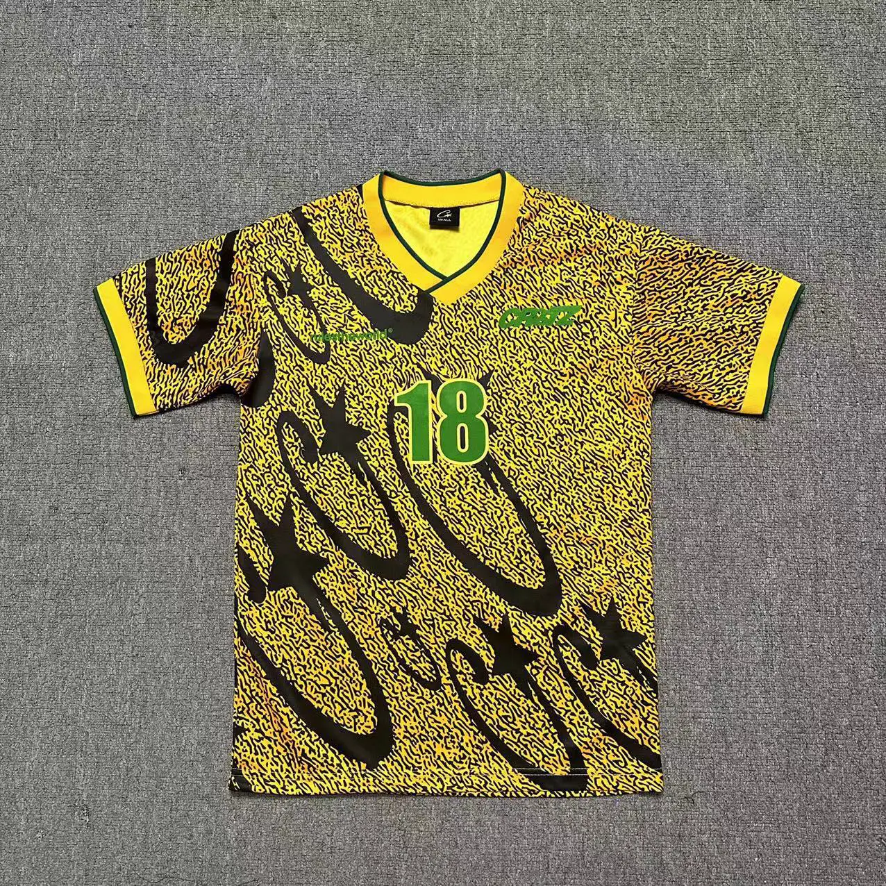 Cross-Border Yellow and Black Club Uniforms, Sportswear, Street Team Uniforms, Casual V-Neck Short-Sleeved T-Shirts