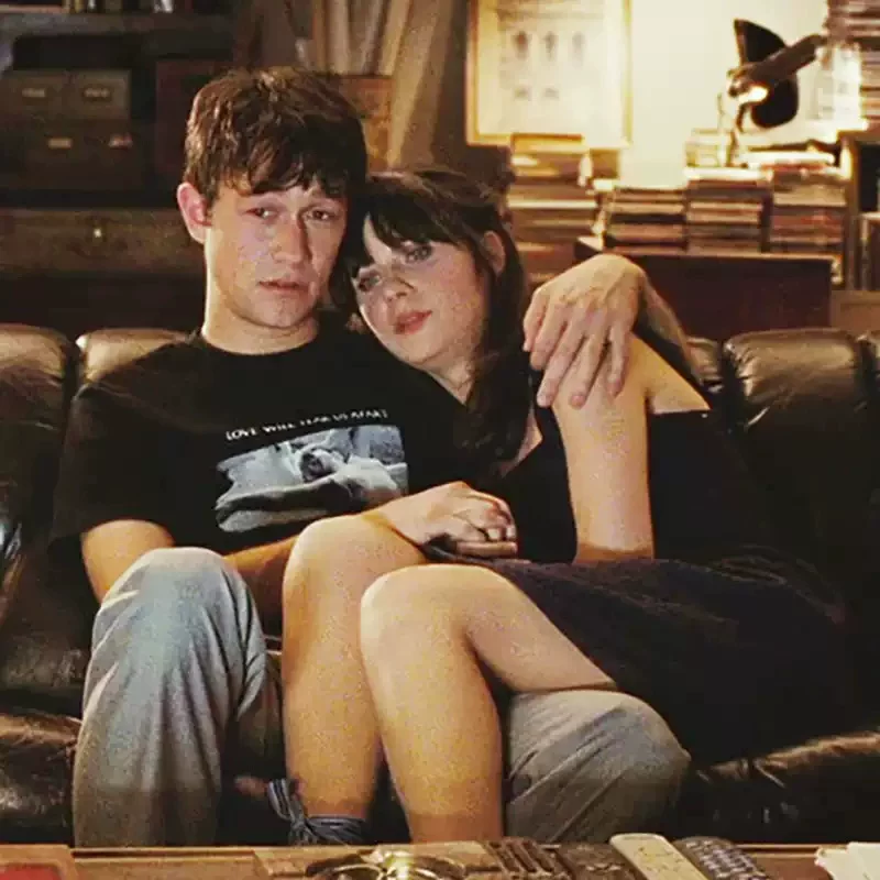 500 Days of Summer Style Couple Outfit American Tv Series Casual Loose Short-Sleeve T-Shirt