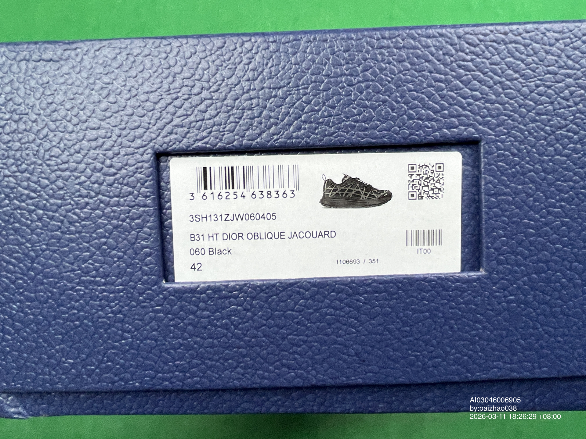 Dior B31 Dior Oblique Jacquard Black QC