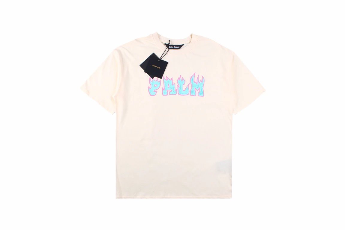 Palm Angels flame letter print short-sleeved T-shirt