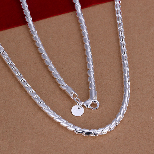 European and American Trendy Jewelry Copper Silver-Plated Fashion 3mm Rat Tail Necklace Korean Version Hot Sale Direct from Manufacturer