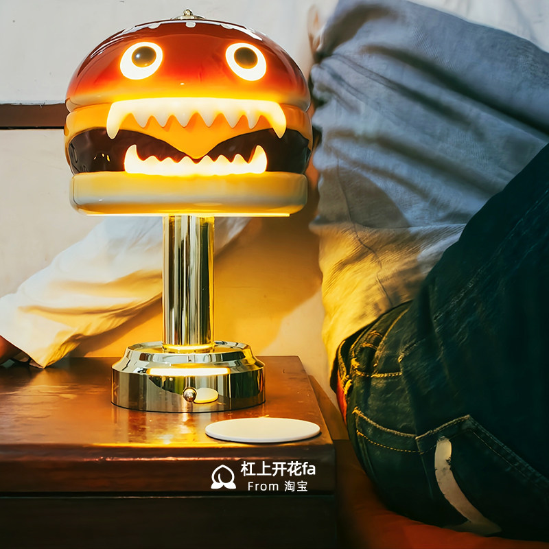 Undercover Hamburger Lamp, Trendy Bedside Lamp, High-End Night Light Ornament, Hamburger Lamp in Stock
