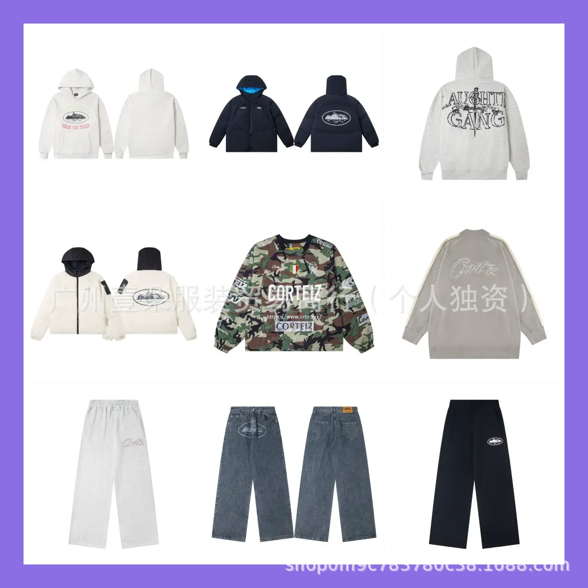 Cross-Border 26Fw Winter New Cort Alcatraz Printed Cotton Jacket Hooded Waterproof Warm Men's and Women's Thick Jacket