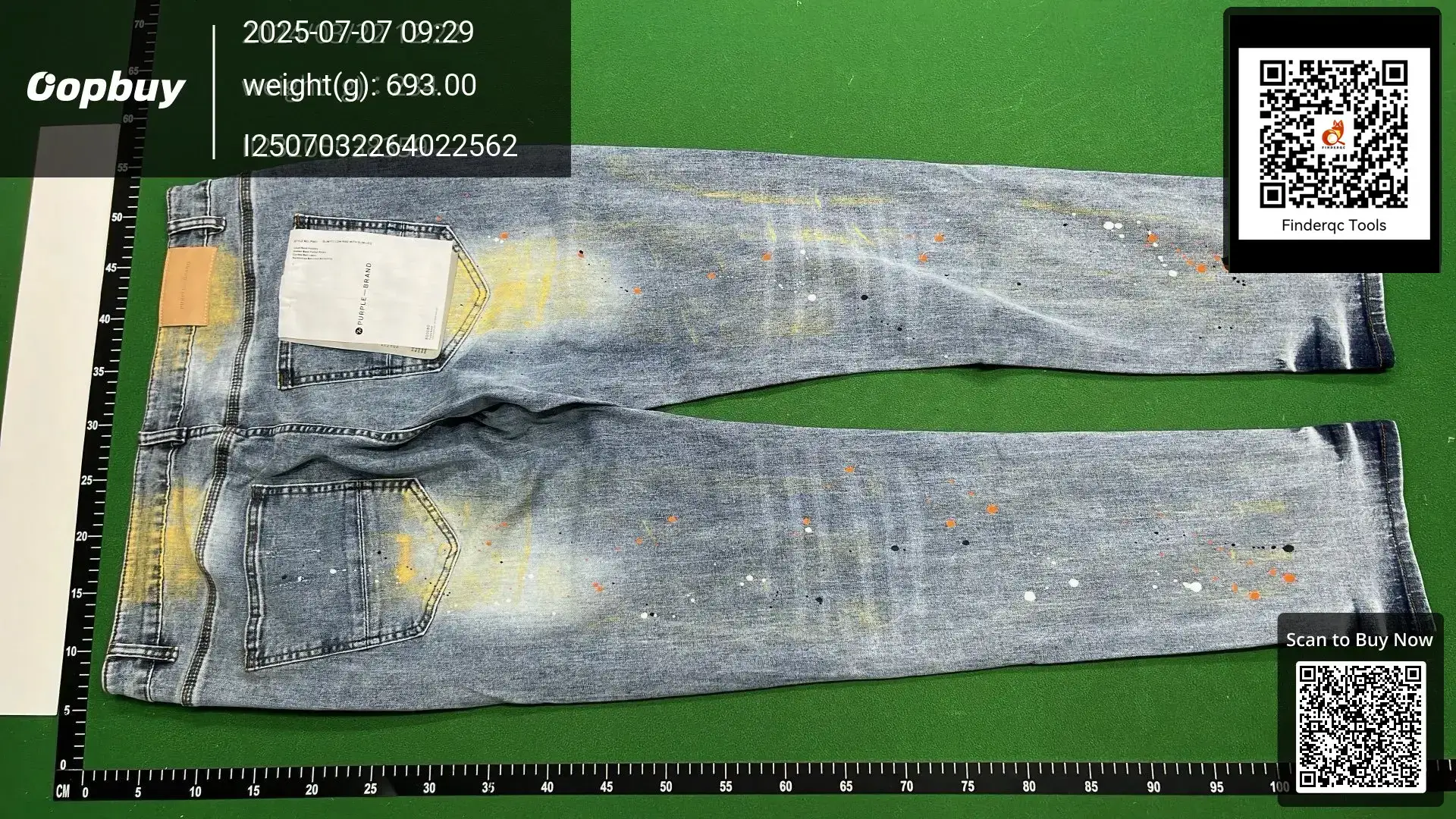 PURPLE BRAND JEANS MEI Chao High Street Men's Casual Hole Design Slim Fit Slim Denim Trousers