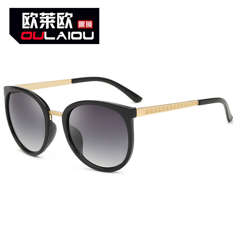 Foreign Trade Xiaoxiang 3126 Frame Round Metal Leg UV Protection European and American Retro Men's and Women's Trendy Sunglasses