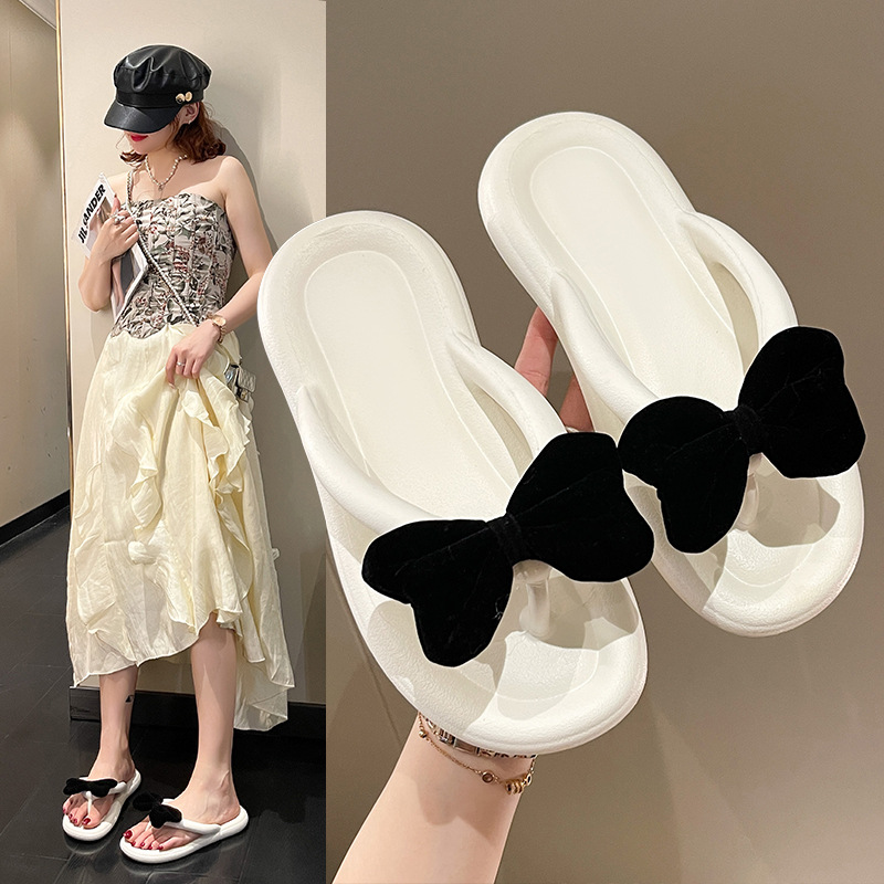 Eva Cute Bow-Knot Sandals for Women, 2025 Summer New Style, Thick-Soled Candy-Colored Beach Shoes with a Soft Feel
