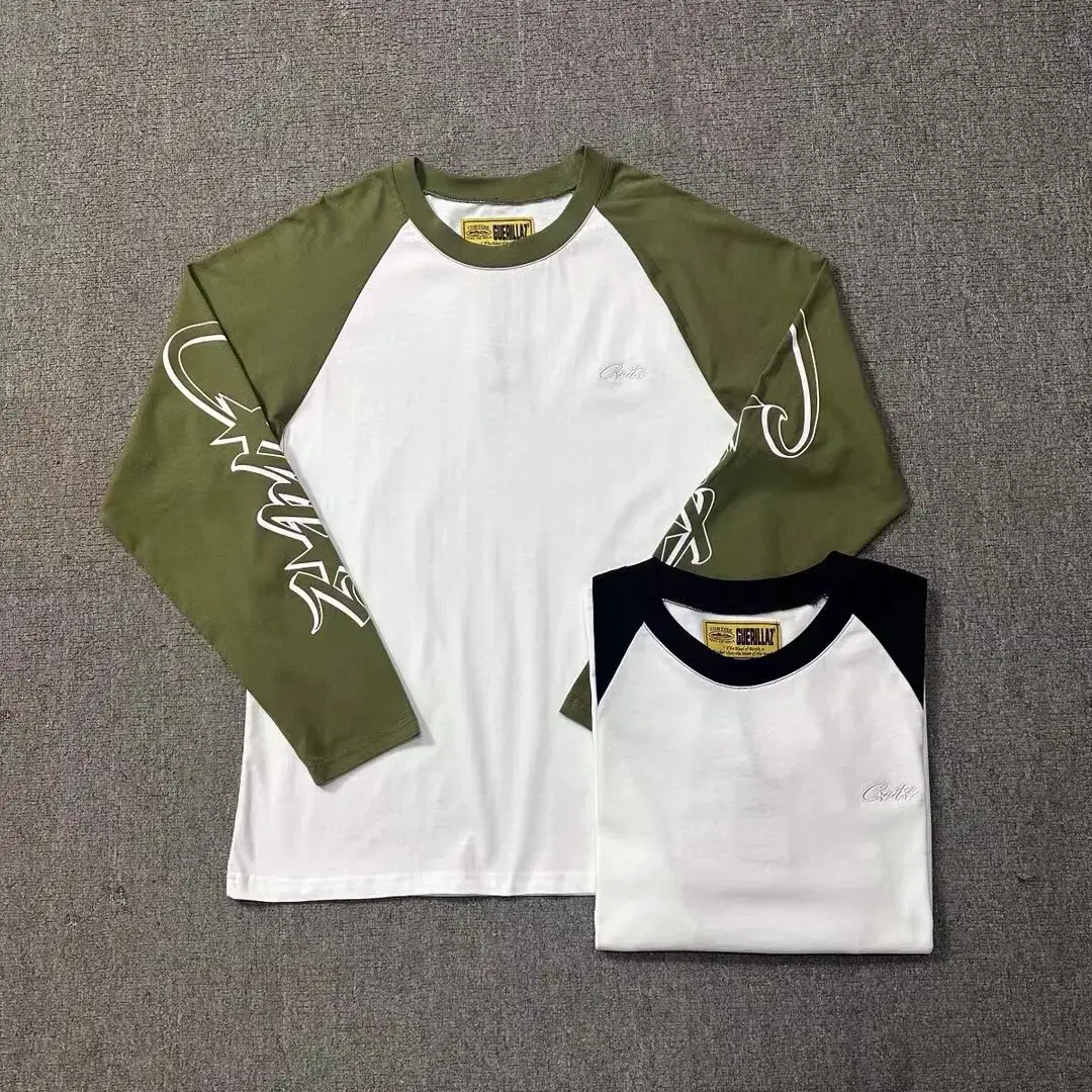 Cross-Border Export Corteiz Alcatraz American Loose Men's Long-Sleeved Color-Blocked Raglan Sweatshirt High Street Casual Trendy