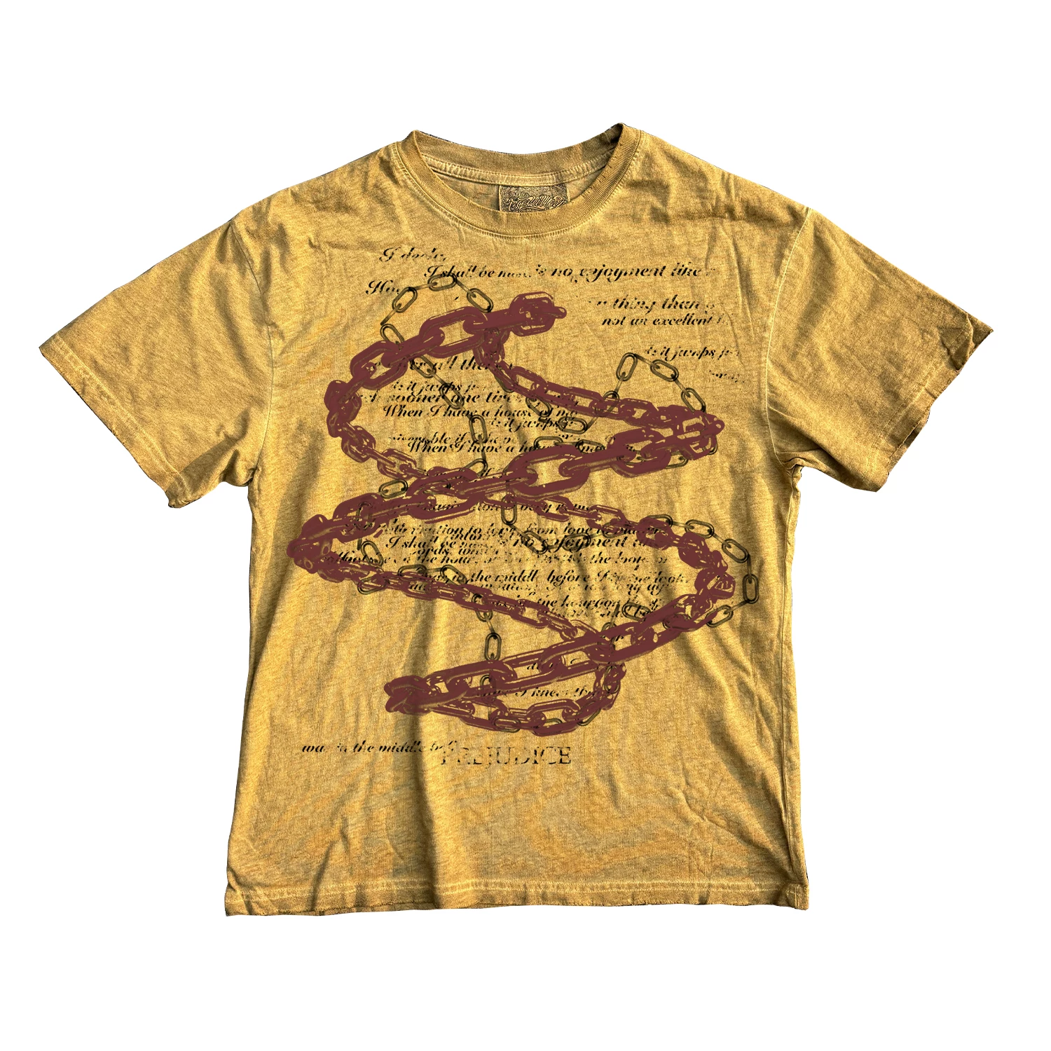 Shibu Dark Style Outfit Retro Short-Sleeve Avant-Garde Bold Attitude Tee Unique Vintage Print Top