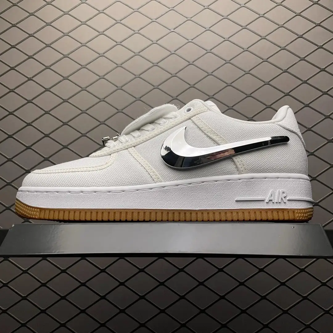 A-F-1 Low Travis Scott联名纯白银钩板鞋