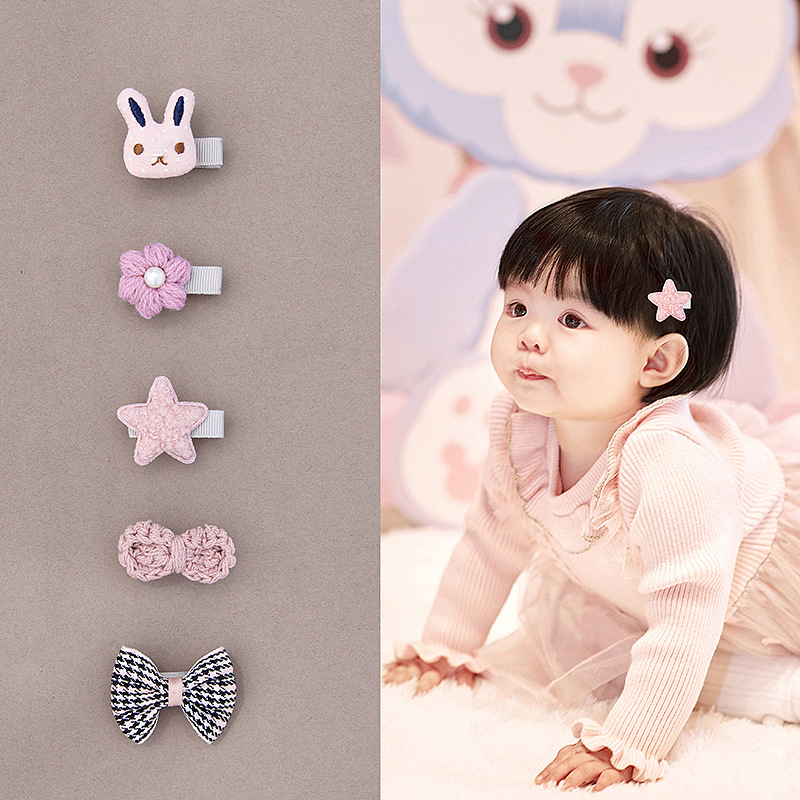 Korean Style Ins Baby Hair Clip Korean Style Fabric Bow Baby's Bangs Clip Girls' Side Clip Hair Ball Children's Hair Accessories