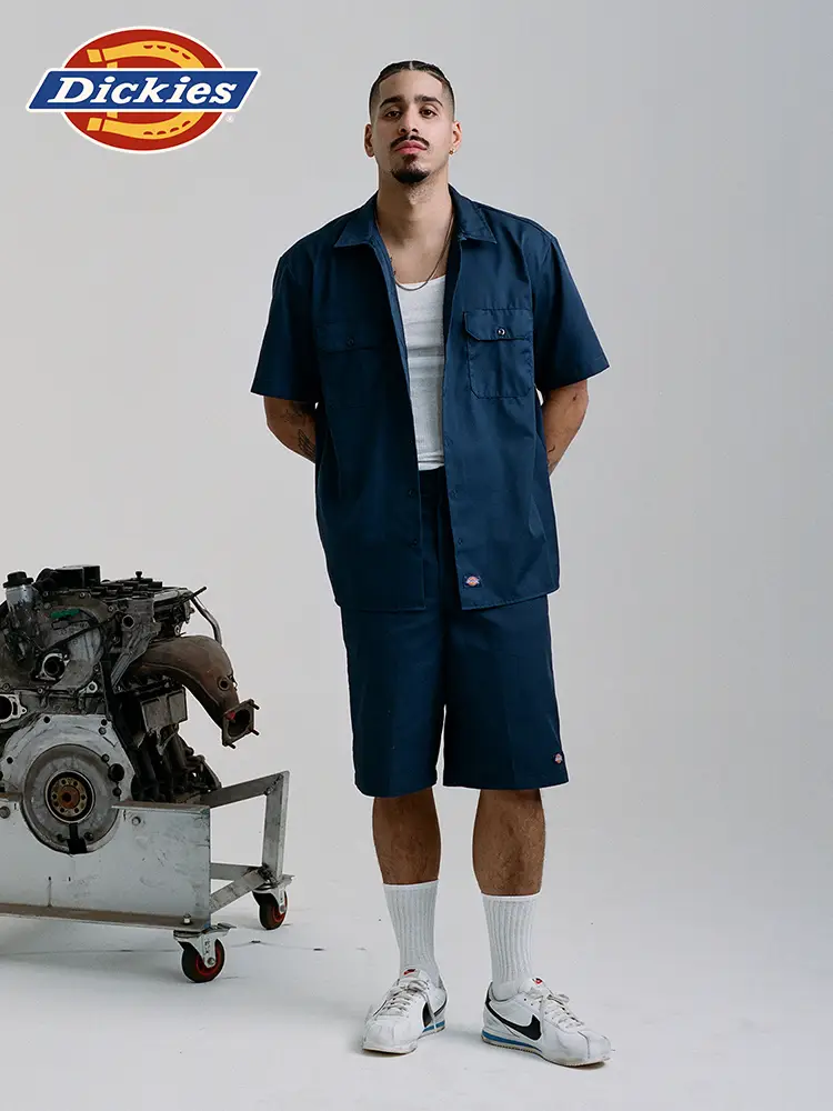 Dickies Spring and Summer parka Classic Lapel 1574 Daily Short Sleeves shirt Men and Women Couple Same Style Tops
