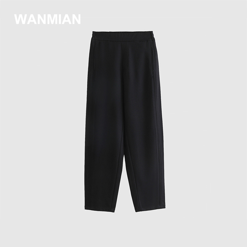 Spring and Summer Soft and Elegant Casual Pants, Long Pants with Pockets, Wide-Leg Style, Socialite Wholesale, High-End Luxury Little Black Pants, Three-Dimensional Ck018