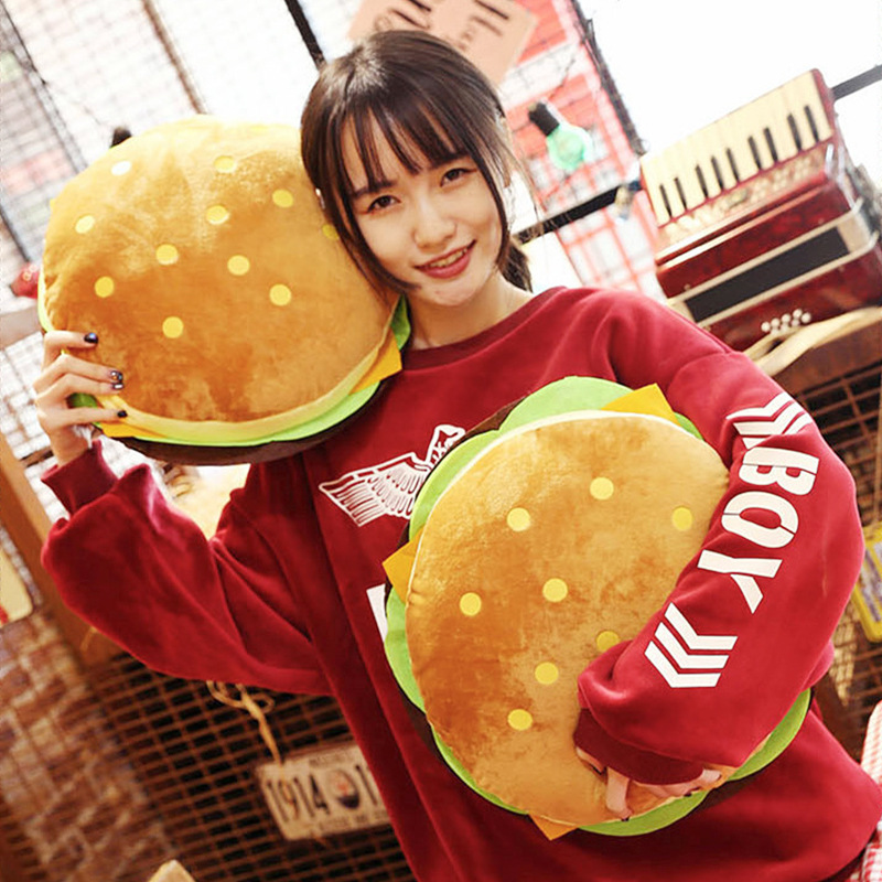 Cute Hamburger Pillow Plush Toy Office Waist Children's Birthday Gift Long French Fries Doll Factory Outlet
