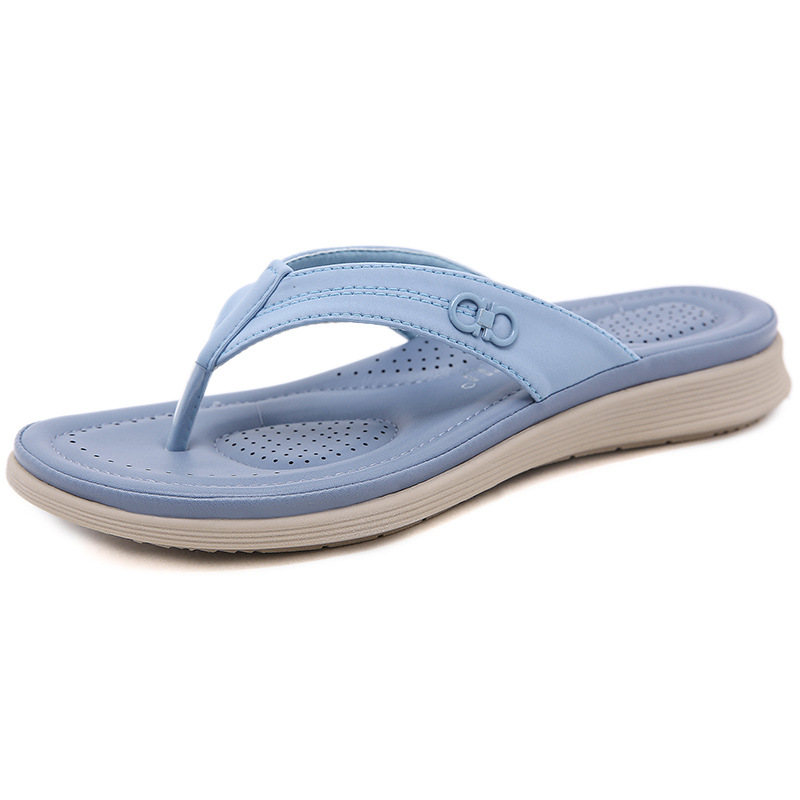 2025 New Casual Sandals Women's Southeast Asian Metal Flip-Flops Large Size Soft Soled Slippers Dropshipping