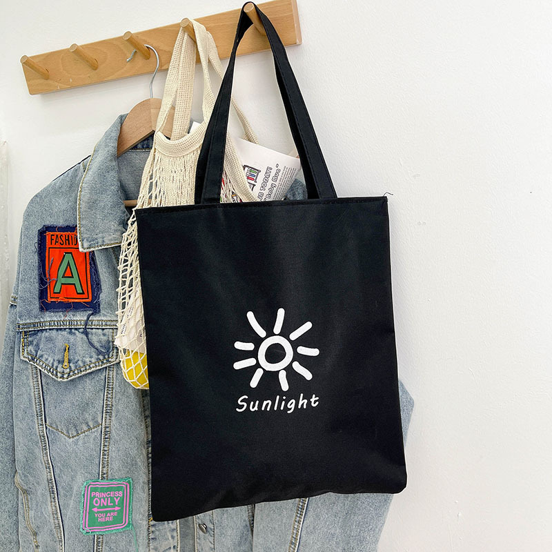 Canvas Tote Bag Autumn New Trendy Korean Style Personalized Fashion Artistic Printing Large Capacity Student Class Shoulder Bag