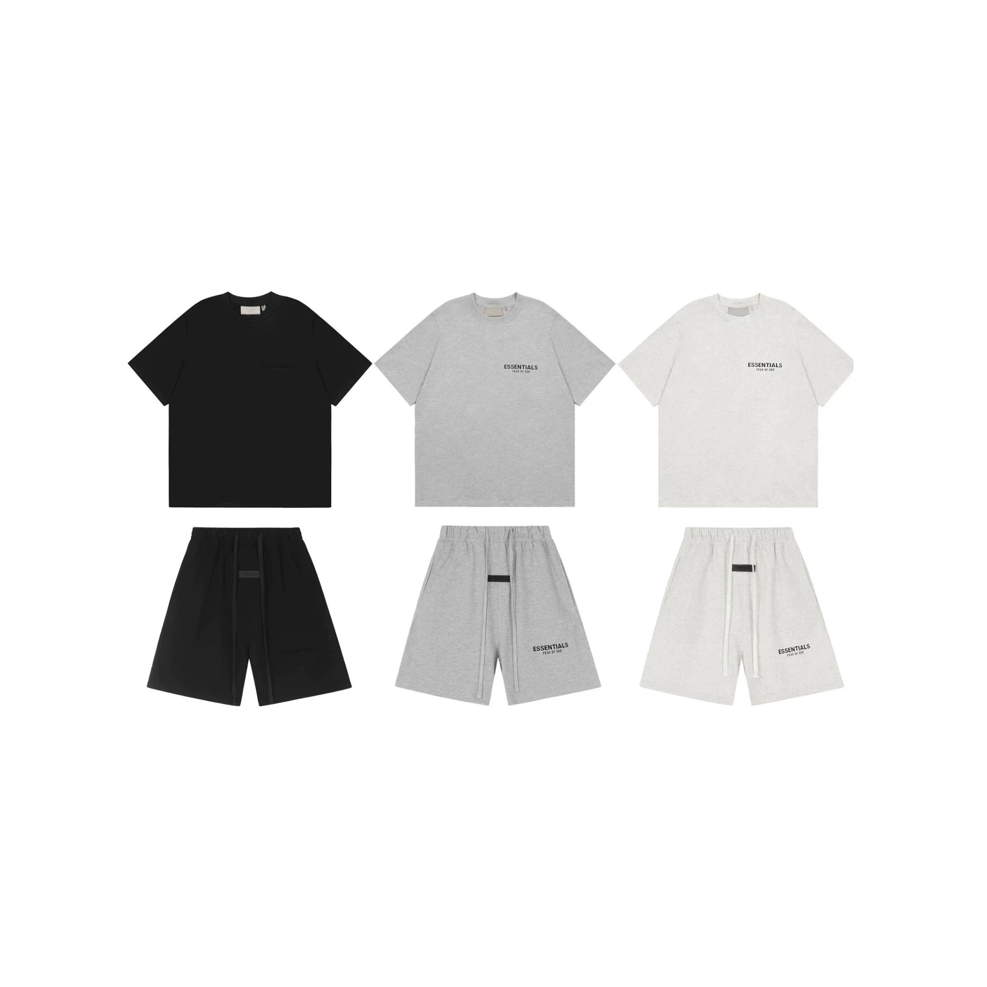Cross-Border Essentials Fear of God Printed Short-Sleeve High Street Style Fog Double-Line Pure Cotton T-Shirt QC-foto från 1688 på Qualit.ly