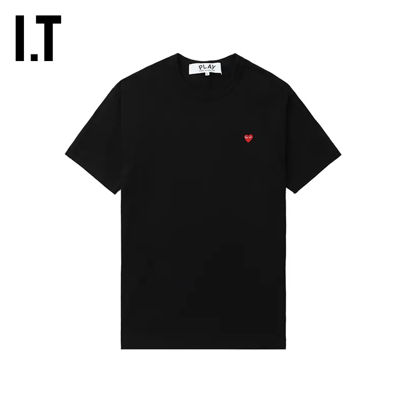 It Cdg Play Comme Des Garcons Kawakubo Rei Couple Heart Logo Decorated Short Sleeves T-Shirt