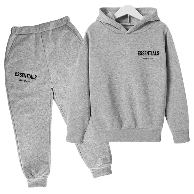 Amazon FEAR OF GOD double-line Essentials new children's hoodie suit fleece-lined sweater children's clothing t