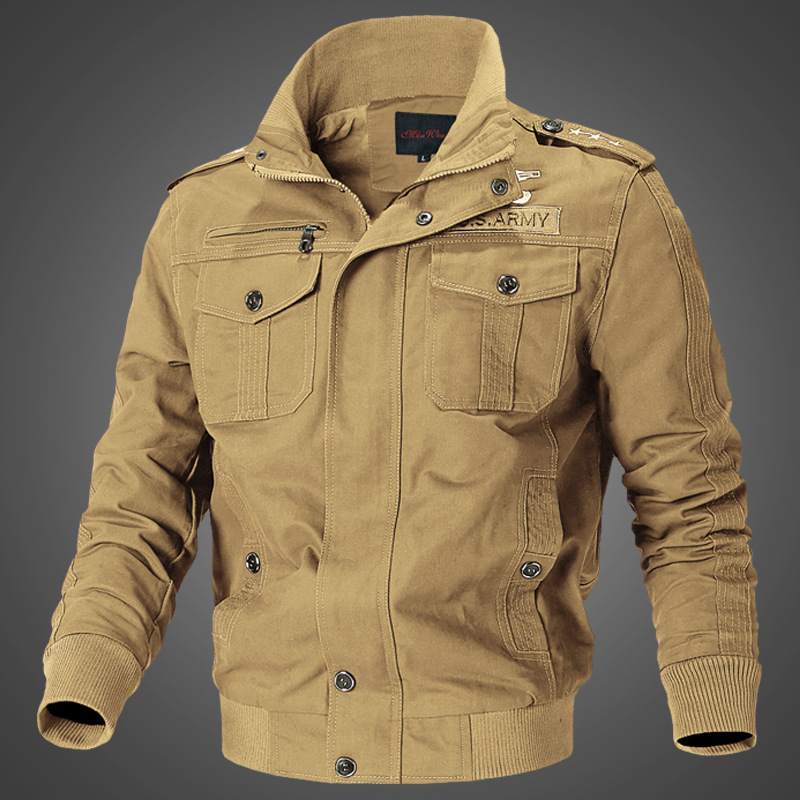 All-match Handsome Spring and Autumn New Arrival Men's Casual Jacket Youth Collar Jacket Men's Overalls Pure Cotton Jacket