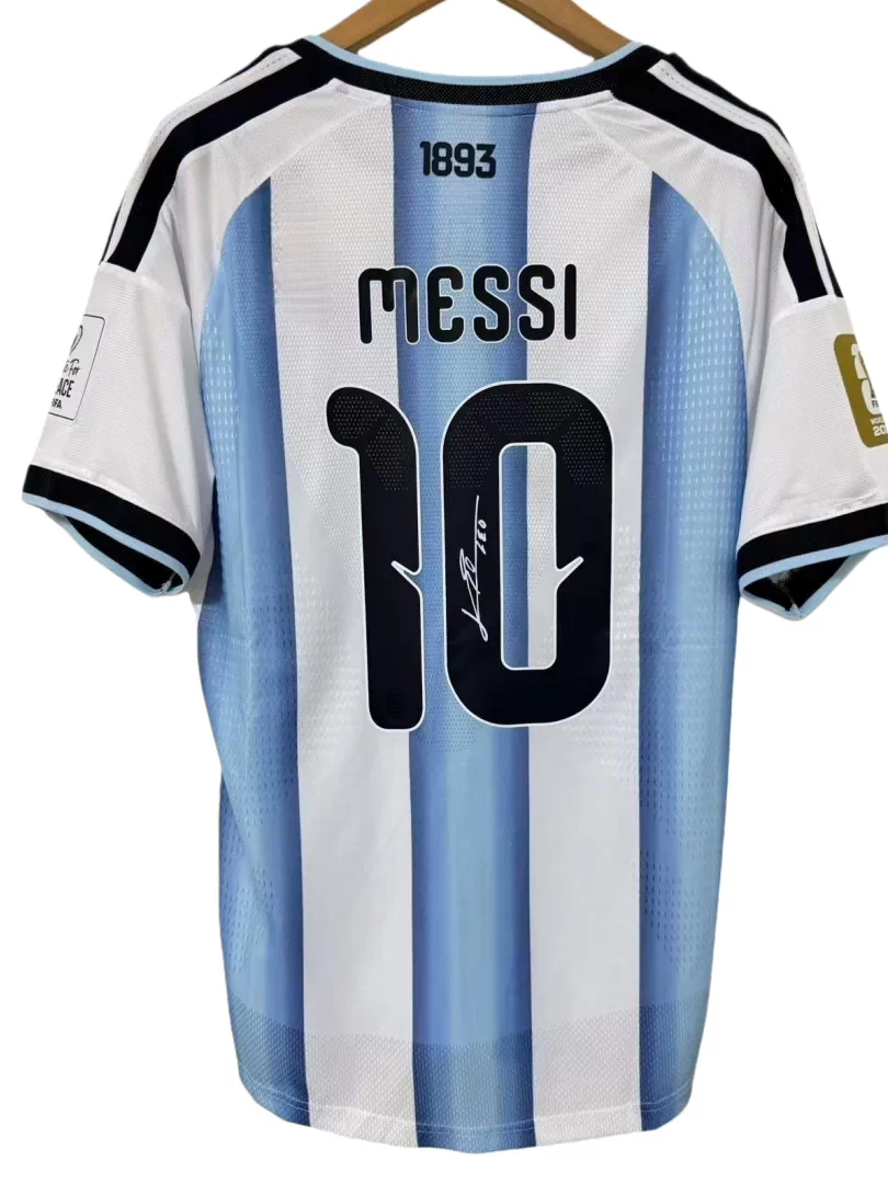 26 Afa Home Messi Autographed Jersey Player Version Short-Sleeved Football Shirt Birthday Gift