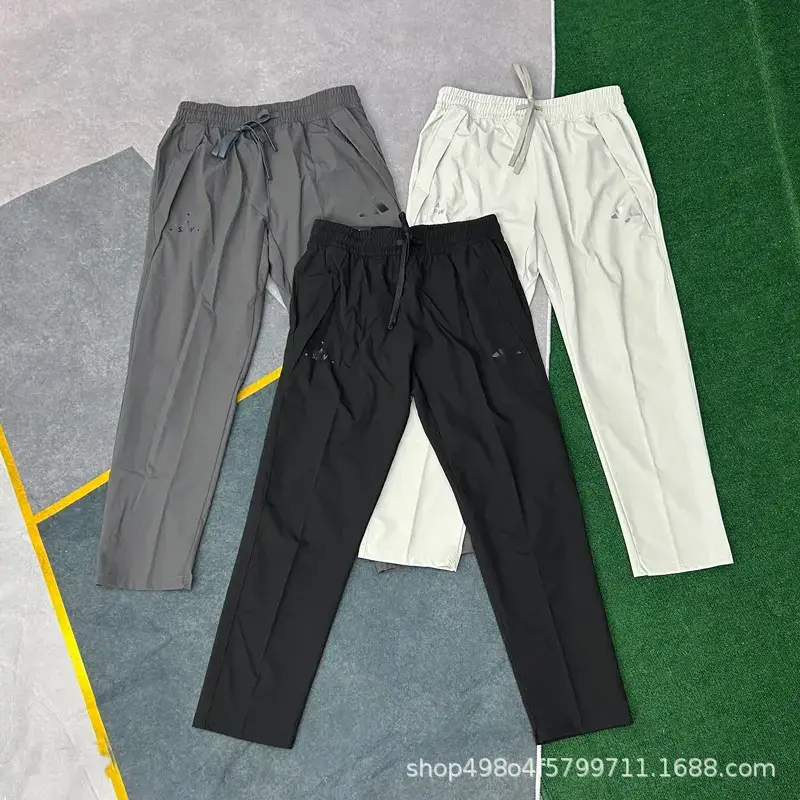 2025 Wholesale Export Quick-Drying Nylon Sports Running Pants Men's Ice Silk Breathable Basketball Fitness Leisure Training Summer