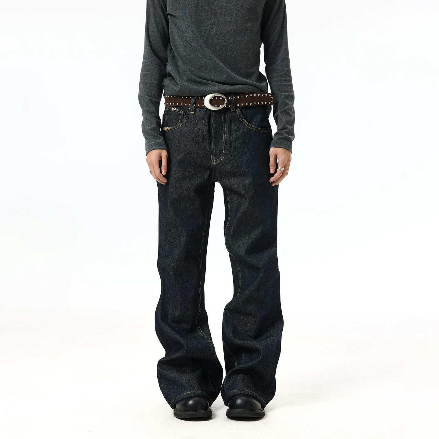 BTSG Red Ear Denim 13 oz Narrow Width Non Fading Commuter Original Cow God Pants Stackable Loose Straight leg Jeans