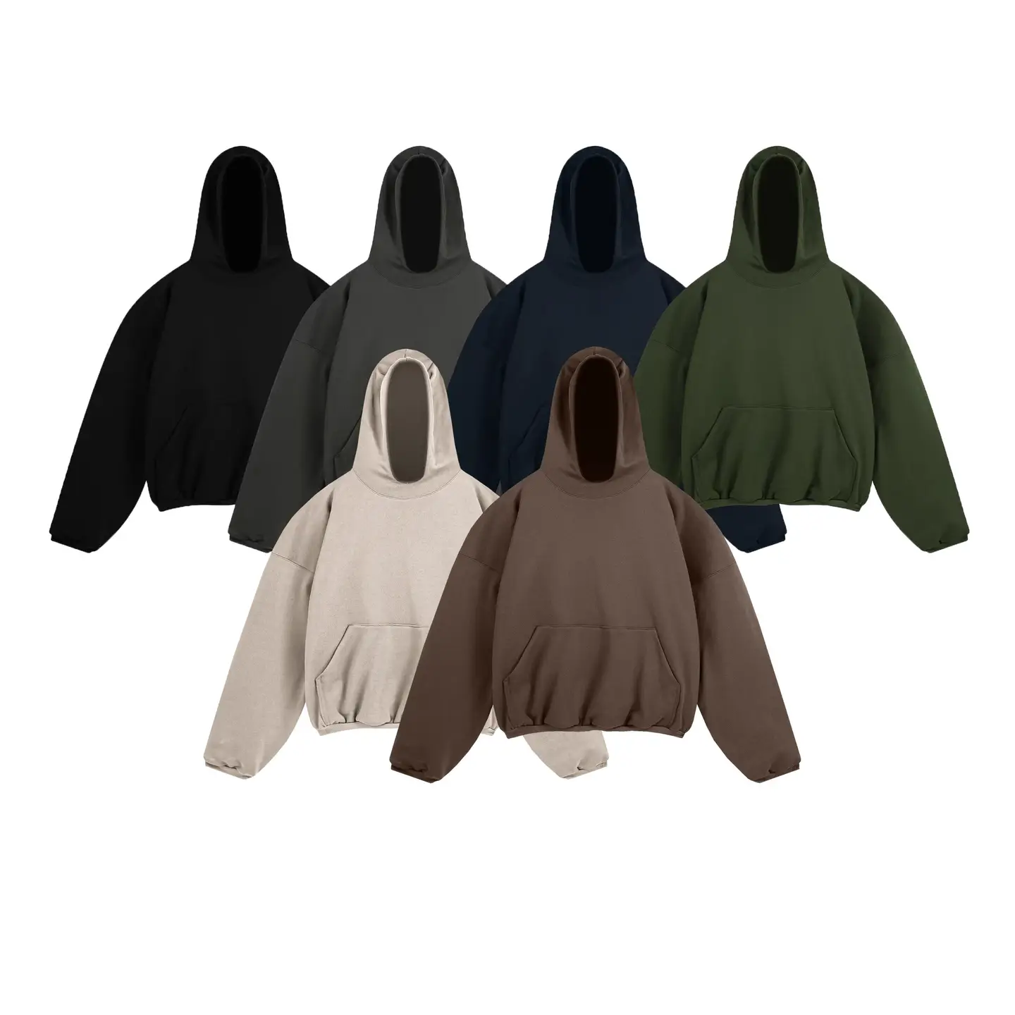2025 cross-border American fall and winter new Kanji double solid color hooded sweater trend men and women loose hoodie jacket