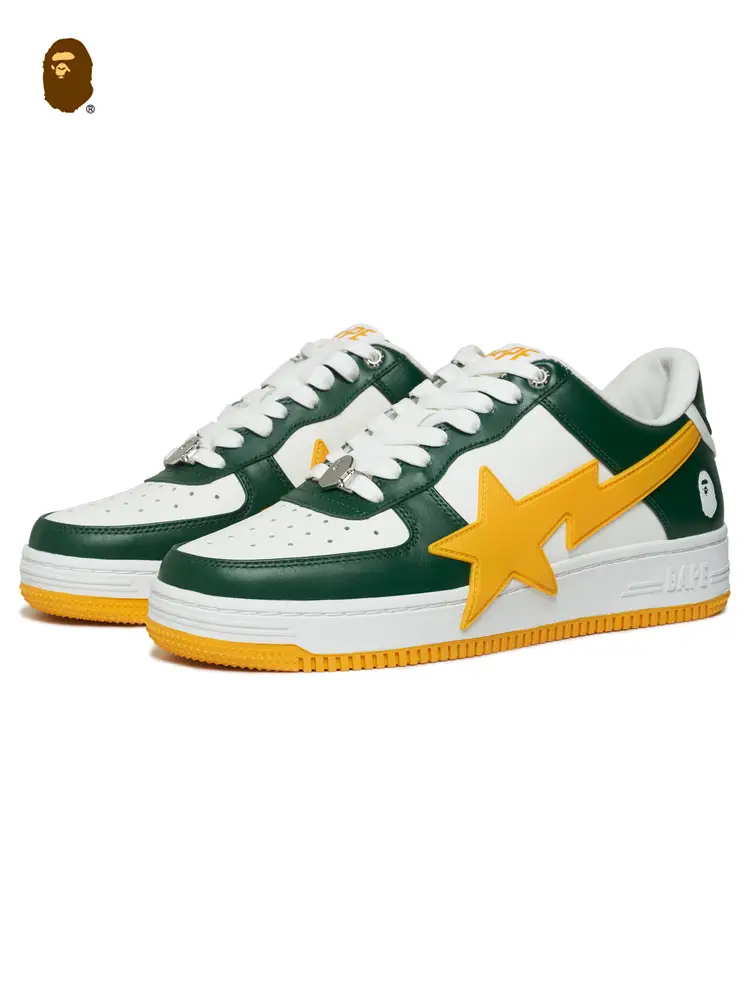 Bape Men's Shoes 24 Autumn and Winter Contrast Color Enlarge Star Label Bapesta Os Casual Shoes X91309N