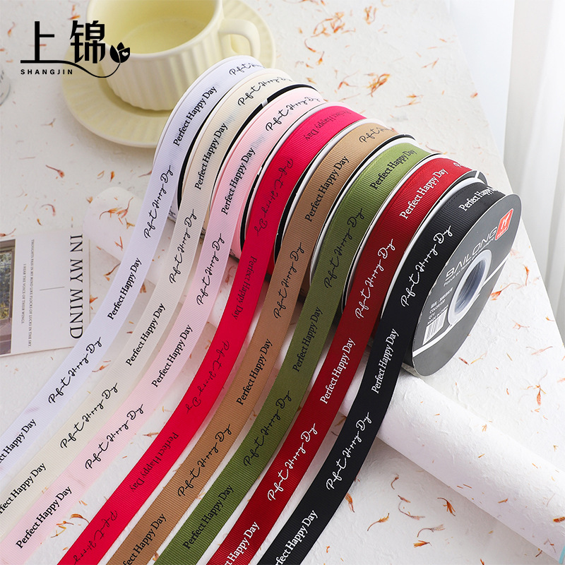 2.0cm thread silk with net red floral ribbon flower bouquet ribbon fruit gift box strap ribbon bow