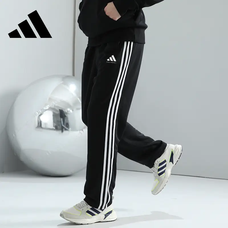 Adidas Adidas Three-Bar Pants Stripes Straight-Leg Pants Sports Pants Spring & Fall Genuine Goods TR90PT-BW