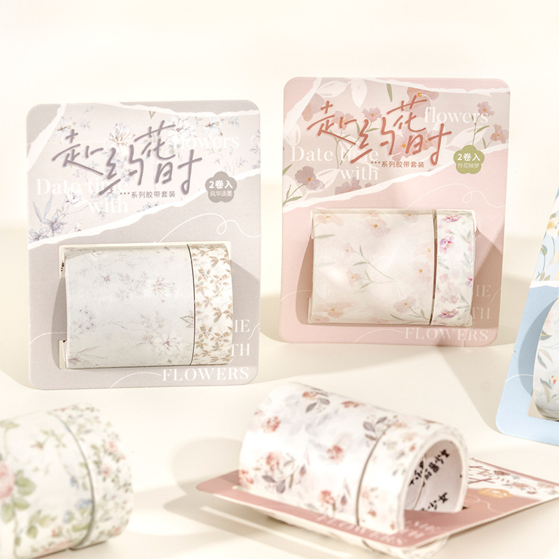 Ketchup girl tape suit to go to the appointment flower series hand account material decoration collage base stickers 6