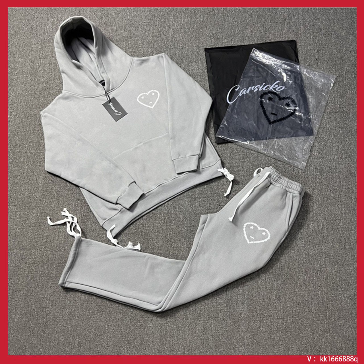 2025 Cross-Border E-Commerce Export Supply Hoodies Heart Style Jogging Men and Women Suits Couple Suits