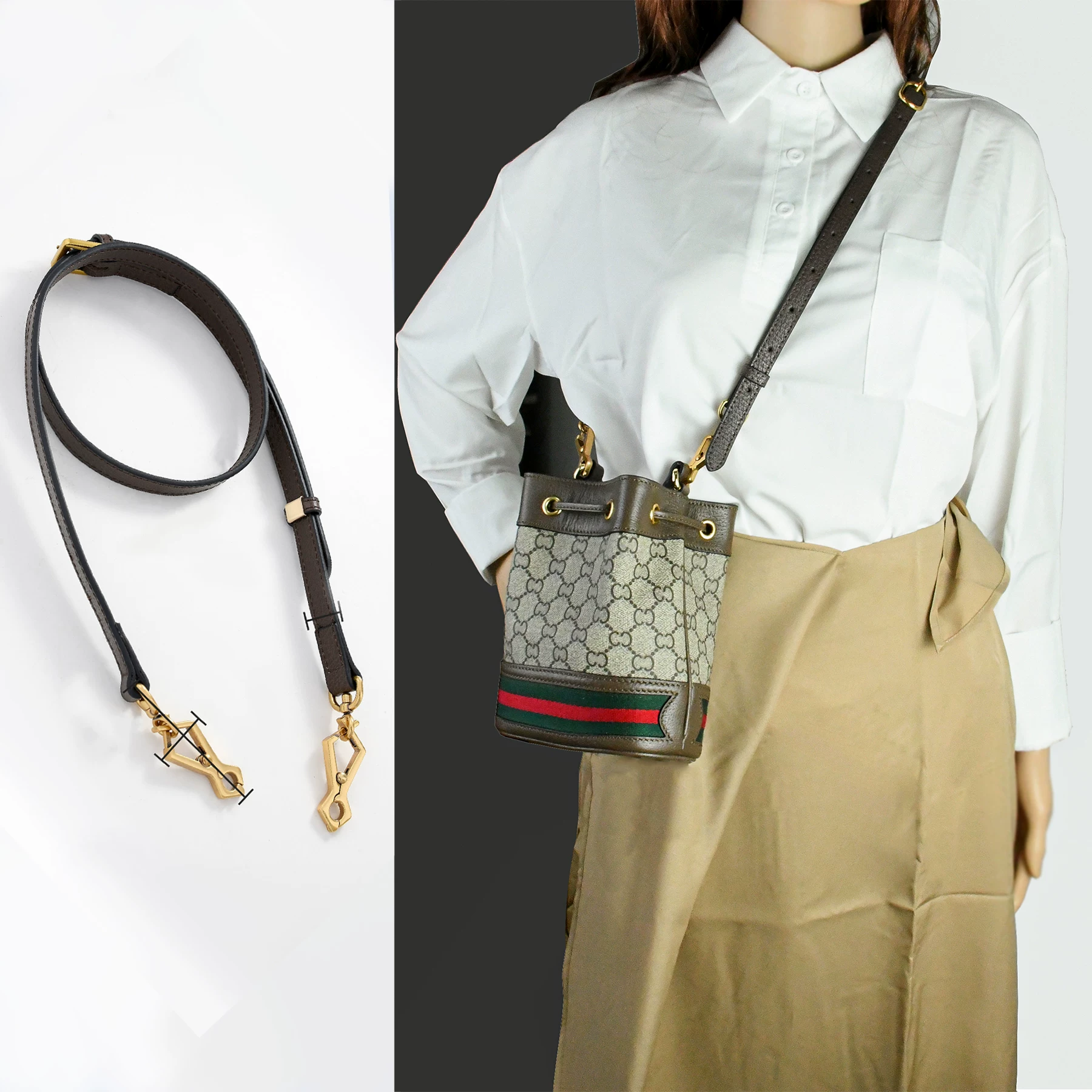 Suitable for Gucci Mini Bucket Bag Shoulder Strap Accessories, Gucci Ophidia Modified Bag Strap, Single Purchase Inner Bag