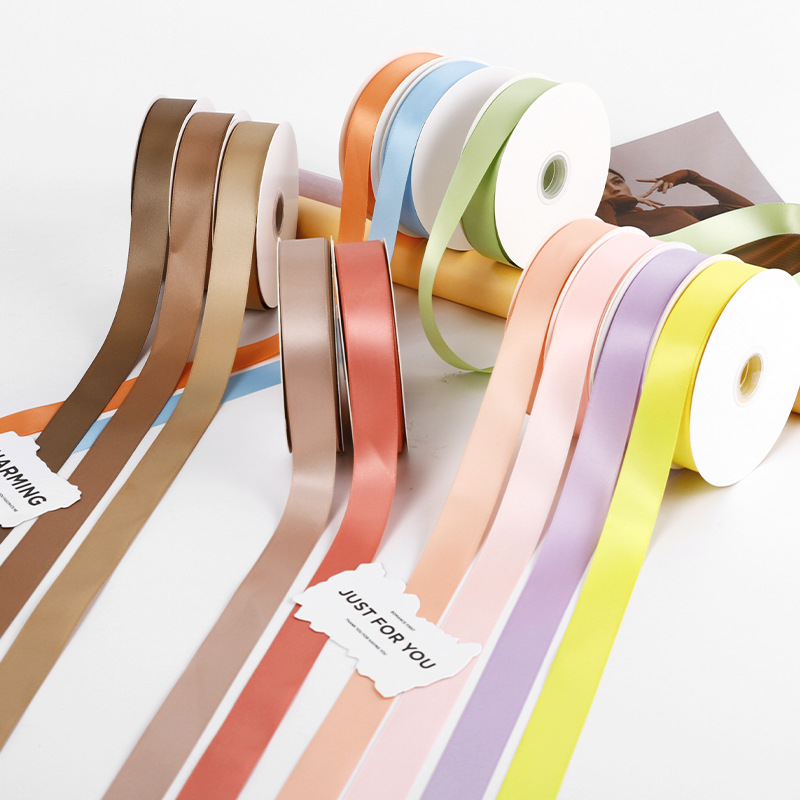 New Macaron double-sided polyester ribbon bouquet decoration belt handmade floral gift diy material strap batch