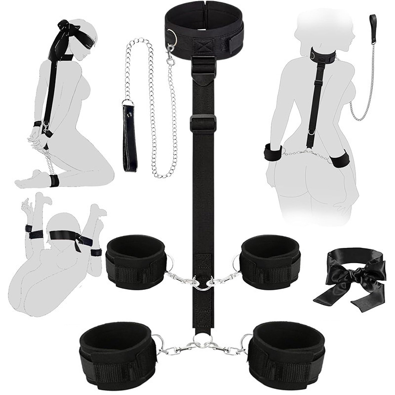 Cross-Border Sm Sex Toys, Reverse Handcuffs, Shackles, Bondage Straps, Eye Masks, Chain Traction Ropes, Sex Toys