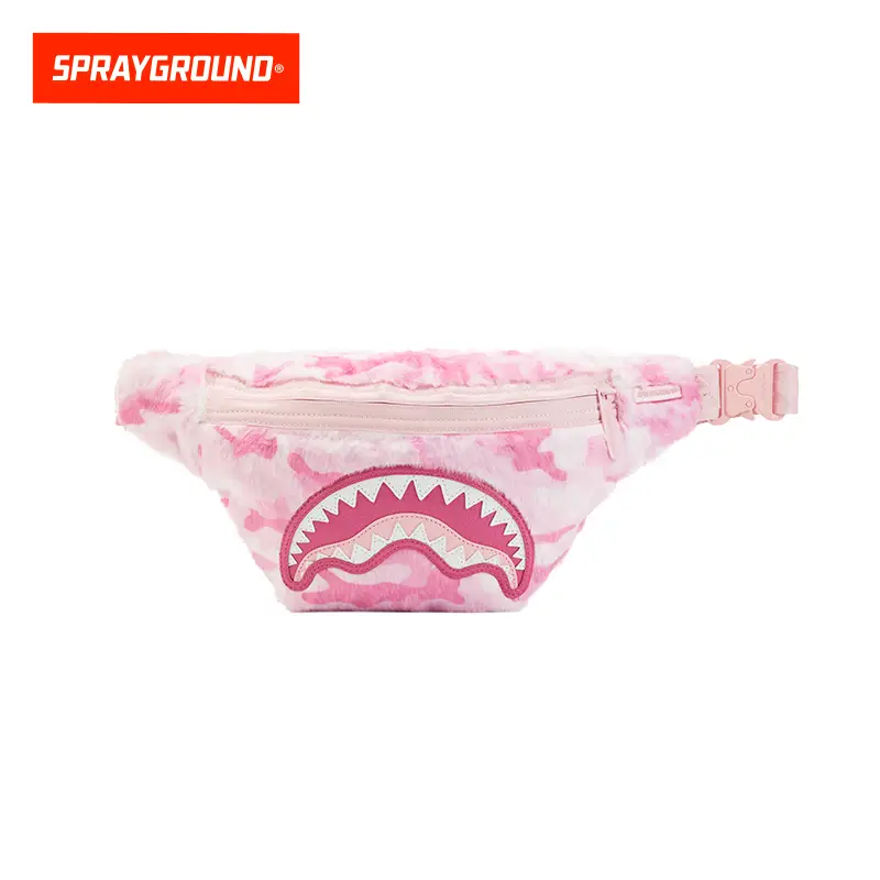 Sprayground Pink Shark Mouth Chest Bag Stuffed Crossbody Bag New arrival Fashion Storage Shoulder Bag Waist Bag