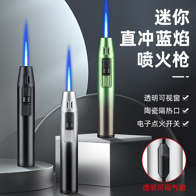 HB-257 pen type small and slim spray gun inflatable windproof lighter factory direct sale high quality straight lighter