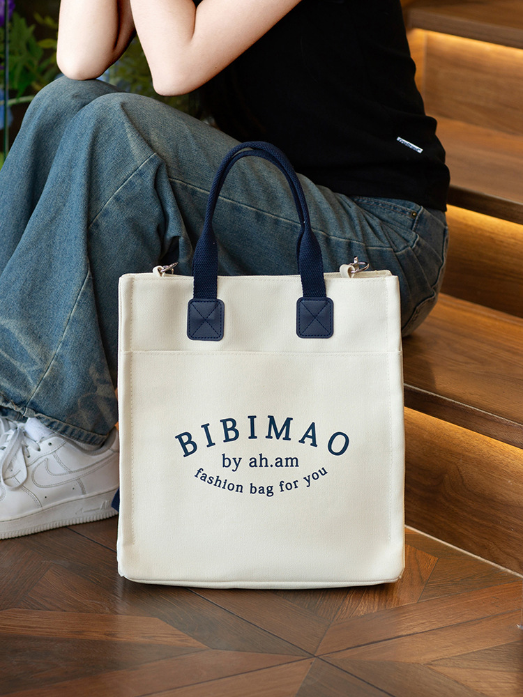 Original Thickened Multi-Pocket Japanese-Style Tote Canvas Bag Casual Student Computer Simple Handbag Shoulder Crossbody Book Bag